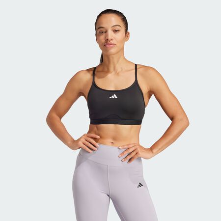 ADIDAS PERFORMANCE Aeroreact Training 3-Stripes Bra Black WOMEN
