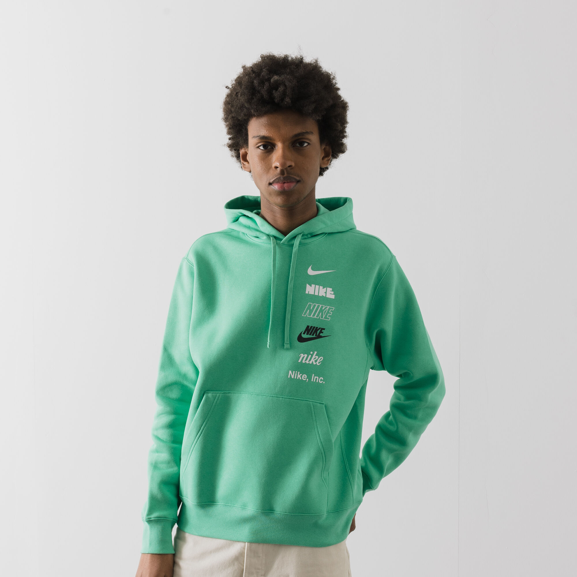 NIKE MULTI LOGO HOODIE GREEN SWEATSHIRTS MEN Courir