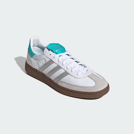 ADIDAS ORIGINALS HANDBALL SPEZIAL MERCEDES SHOES Cloud White / Silver Metallic / Gum MEN