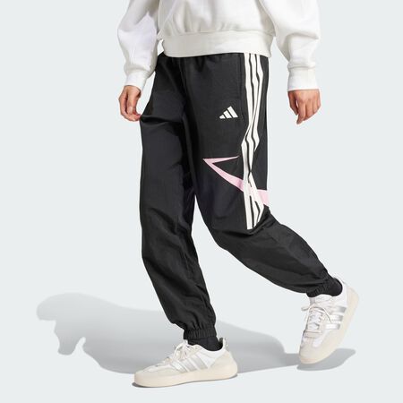 ADIDAS SPORTSWEAR Pantalon à revers Color Block 3 bandes Tiro Cut Black / True Pink FEMME