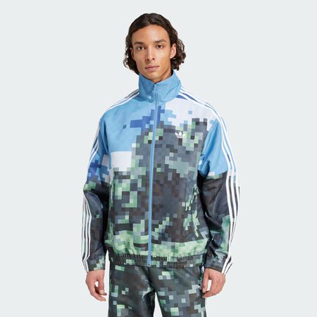 ADIDAS ORIGINALS adidas Originals x Minecraft Track Top Hazy Blue / Magic Lime / Tribe Green UNISEX