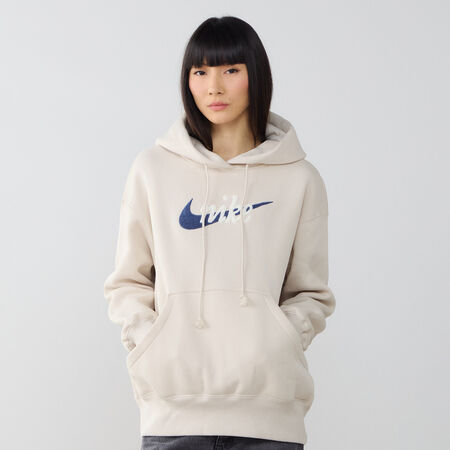 NIKE HOODIE PHOENIX OS HDY BEIGE/NAVY BLUE WOMEN