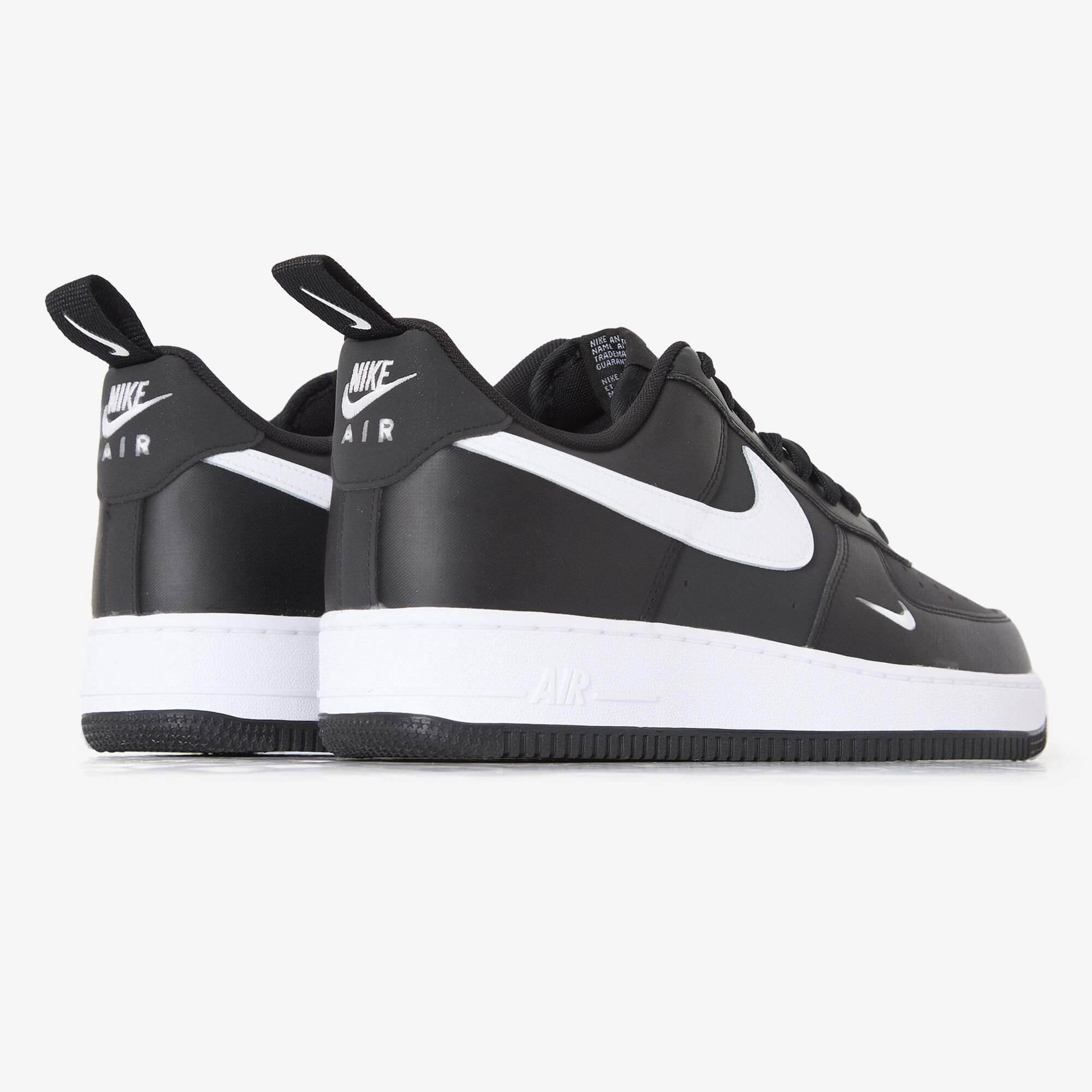 nike black contrast swoosh air force 1 trainers