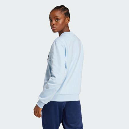 ADIDAS ORIGINALS Pinstripe Graphic Sweatshirt Clear Sky / Off White WOMEN
