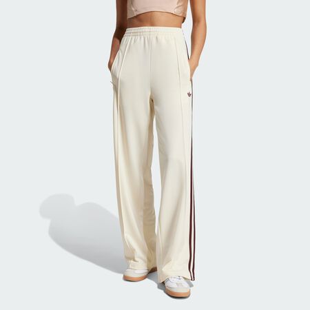 ADIDAS ORIGINALS Adicolor Classic Firebird Loose Track Pants Cream White / Maroon WOMEN