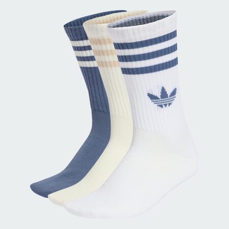 ADIDAS ORIGINALS 3-Stripes Crew Socks 3 Pairs White / Off White / Preloved Ink UNISEX