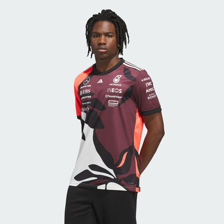 ADIDAS PERFORMANCE Mercedes - AMG Petronas Formula One Team Driver Jersey Replica Summer Pack Aurora Ruby / Turbo / Off White MEN