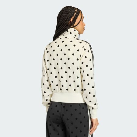 ADIDAS ORIGINALS Veste de surv&ecirc;tement SATIN POLKA DOTS TT Off White FEMME