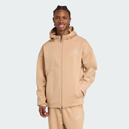 Nouvelle veste de survêtement à capuche entièrement zippée Z.N.E. : Warm Sandstone / Clay Brown