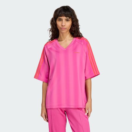 ADIDAS ORIGINALS Loose Linear Tee Semi Lucid Fuchsia WOMEN