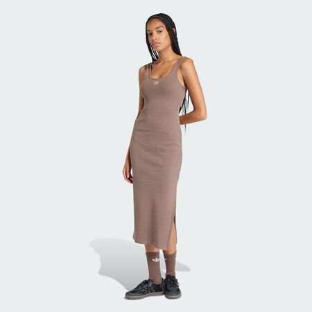 ADIDAS ORIGINALS ESSENTIALS RIB TANK MAXI DRESS WASHED Earth Strata WOMEN