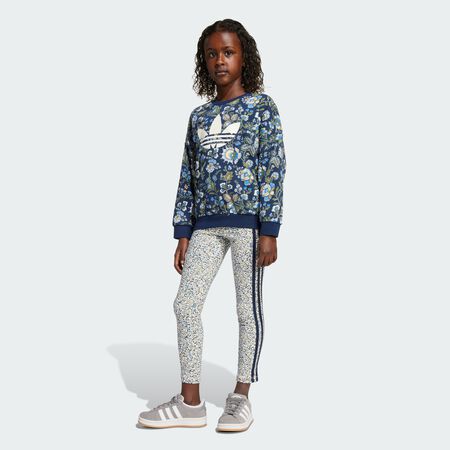 Ensemble Legging et Haut ras-du-cou Adidas Originals X Liberty London Enfants : Night Indigo / Multicolor
