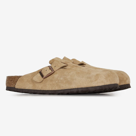 BIRKENSTOCK boston BOSTON SUEDE LATTE CREAM BEIGE/NOIR HOMME