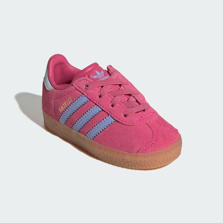 ADIDAS ORIGINALS Gazelle Comfort Closure Elastic Laces Shoes Kids Shock Pink / Blue Spark / Halo Blue BABIES