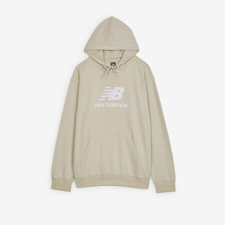 NEW BALANCE HOODIE BIG LOGO FT BEIGE/WHITE MEN