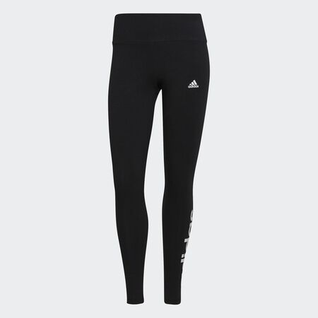ESSENTIALS HIGH-WAISTED LOGO LEGGINGS : Black / White