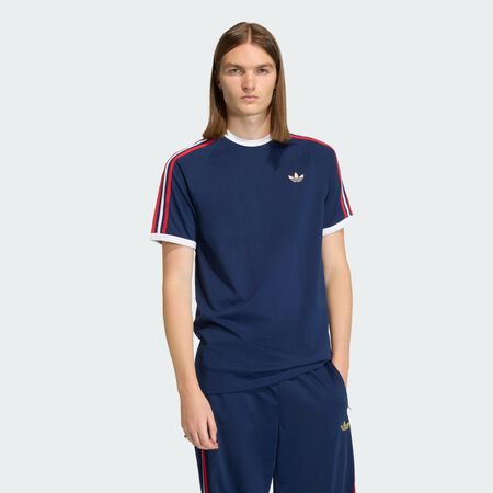 ADIDAS ORIGINALS 3-STRIPES TEE Night Indigo / Better Scarlet / White MEN