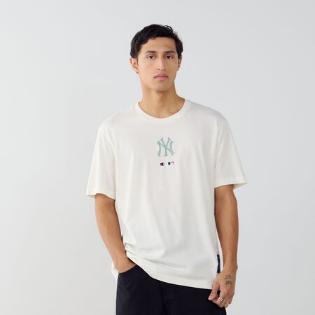 CHAMPION TEE SHIRT NY YANKEES OFF-WHITE/GREEN MEN
