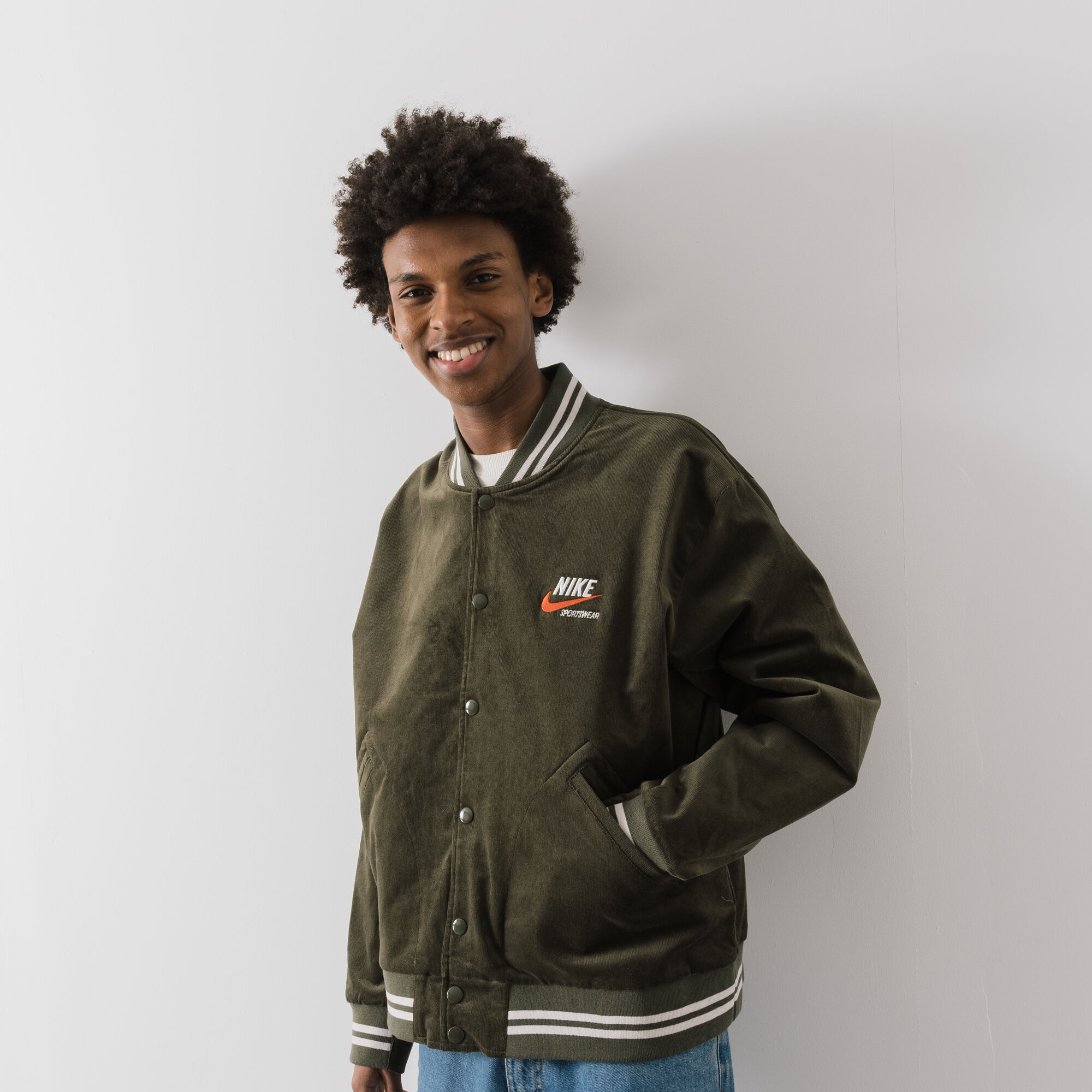 Nike varsity bomber jacket sales