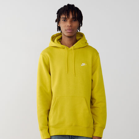 NIKE HOODIE CLUB SMALL LOGO YELLOW/WHITE MEN