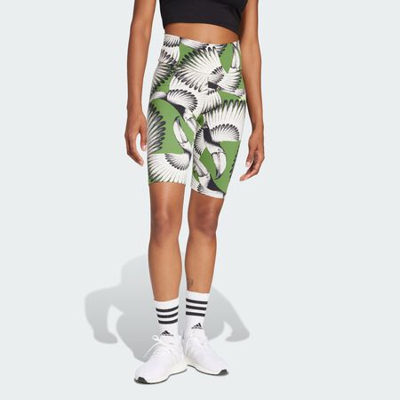 ADIDAS ORIGINALS adidas x FARM Bike Shorts Cream White / Crew Green / Black WOMEN