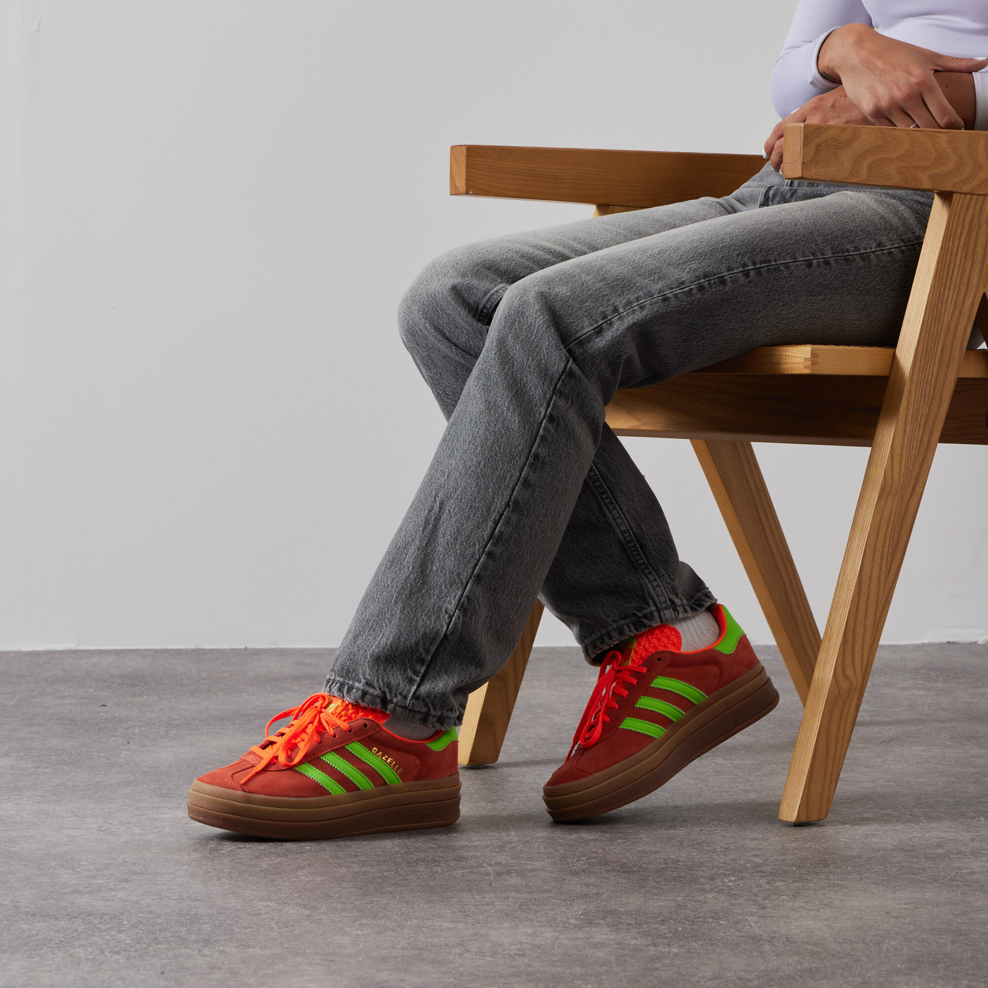 ADIDAS ORIGINALS GAZELLE BOLD ORANGE JAUNE SNEAKERS FEMME