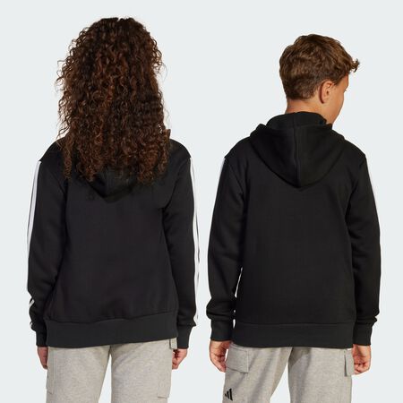 ADIDAS SPORTSWEAR Essentials Full-Zip Hoodie Kids Black / White JUNIOR