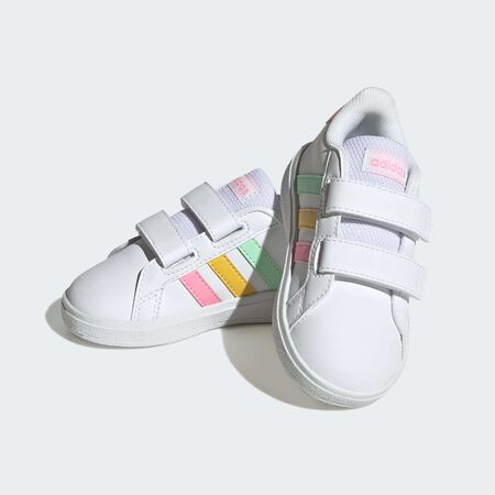 ADIDAS SPORTSWEAR Chaussure à scratch Grand Court Lifestyle Cloud White / Pulse Mint / Beam Pink BÉBÉ