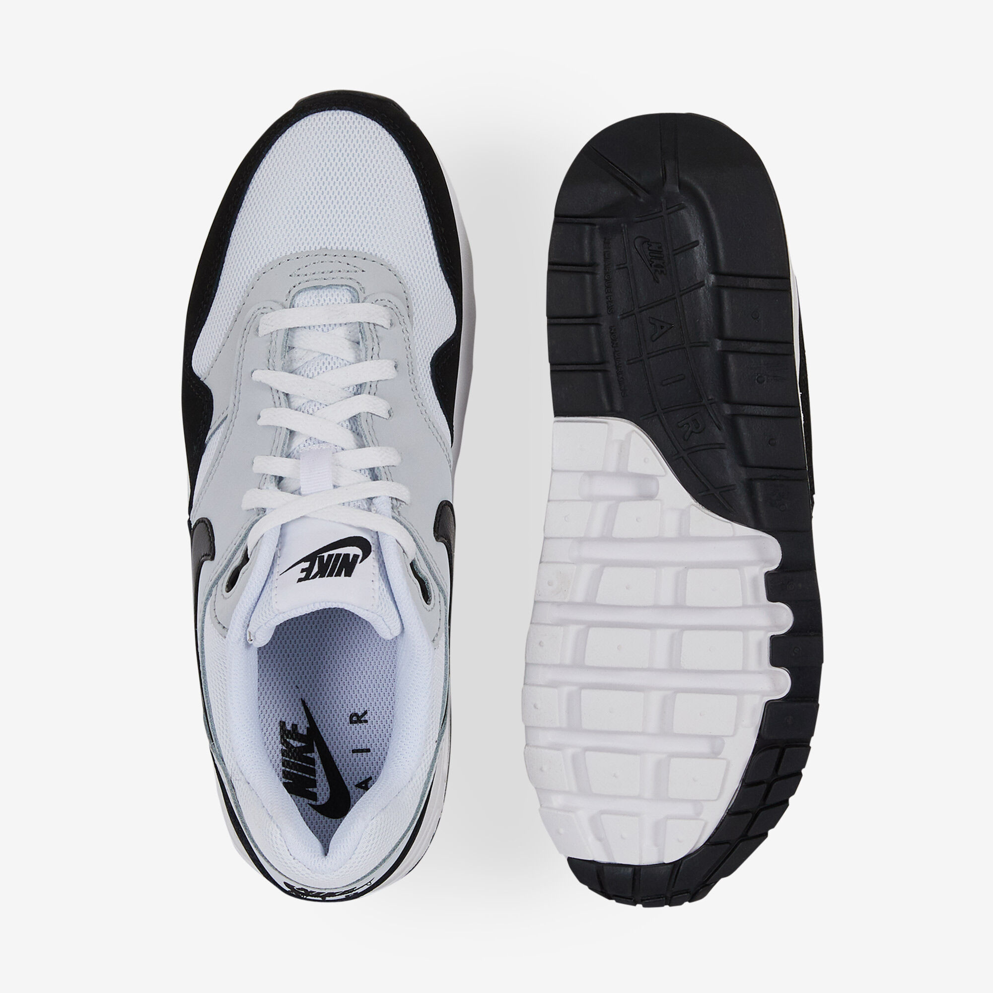 NIKE AIR MAX 1 SNEAKERS ENFANT BLANC NOIR LACETS Courir