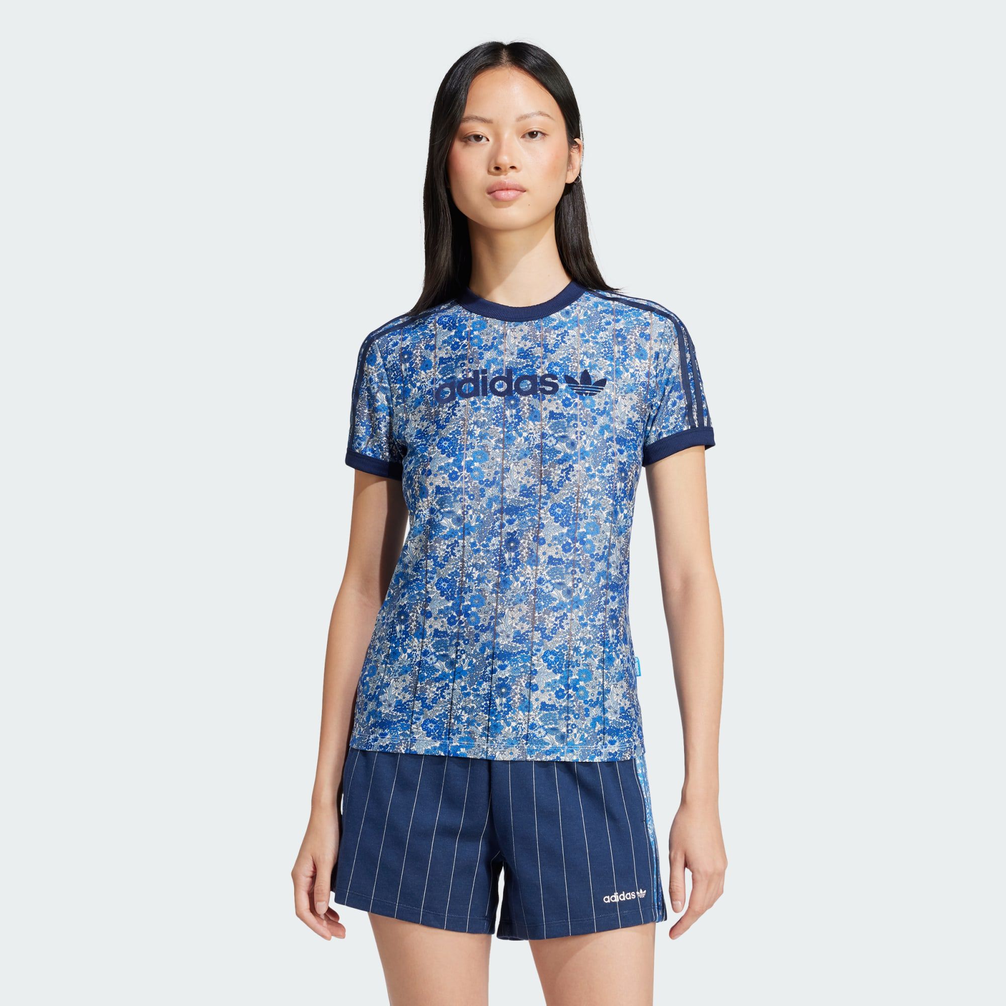 売れ筋商品|||アディダスオリジナルス Tシャツ レディース トップス LIBERTY CALI - Print T-shirt - multicolor/night indigo Adidas Women's Adidas Originals X Liberty London Cali Tee