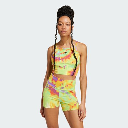 ADIDAS ORIGINALS Tie-Dyed Crop Top Yellow / Multicolor WOMEN