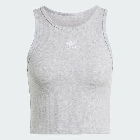 Essentials Ribbed Tank Top : Medium Grey Heather