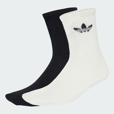 ADIDAS ORIGINALS Chaussettes mi-mollet pelucheuses (2 paires) Off White / Black MIXTE