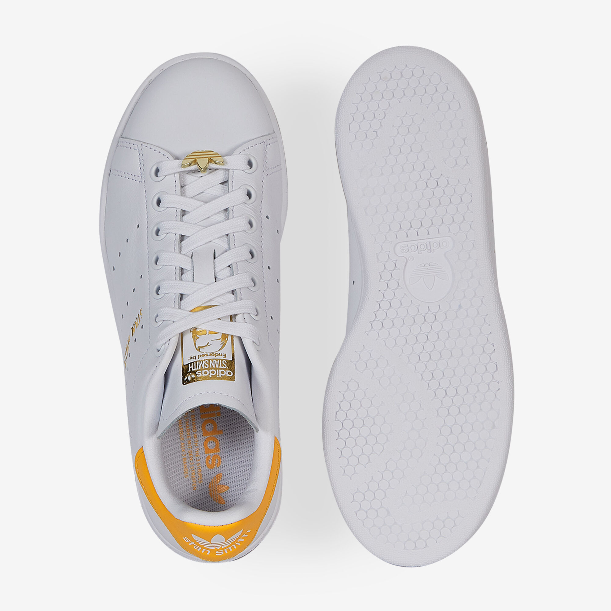 ADIDAS ORIGINALS STAN SMITH SNEAKERS FEMME BLANC JAUNE LACETS Courir