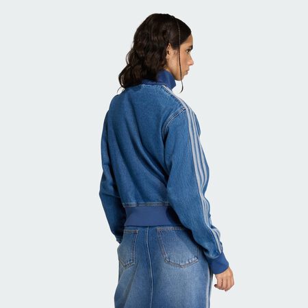 ADIDAS ORIGINALS VESTE DE SURV&Ecirc;TEMENT DENIM FIREBIRD Blue Denim FEMME