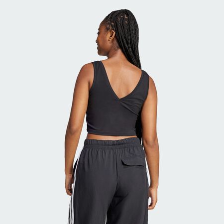 ADIDAS SPORTSWEAR Essentials Small Logo Cotton Lifestyle Tank Top Black / White WOMEN