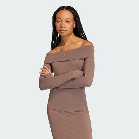 ADIDAS ORIGINALS Haut MANCHES LONGUES ÉPAULES DÉNUDÉES Earth Strata FEMME