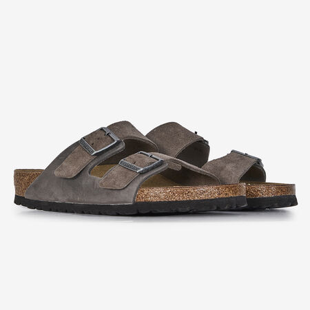 BIRKENSTOCK ARIZONA LEATHER MIX GRIS/MARRON HOMME
