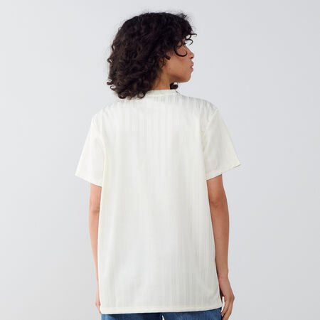 ADIDAS ORIGINALS TEE SHIRT LOGO WHITE/NAVY BLUE WOMEN
