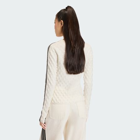 ADIDAS ORIGINALS ADIDAS ORIGINALS SLIM SOLID SPIKE KNIT SWEATSHIRT White WOMEN