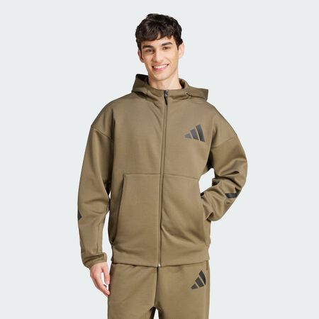 ADIDAS ORIGINALS Z.N.E. Full-Zip Hooded Track Jacket Olive Strata MEN