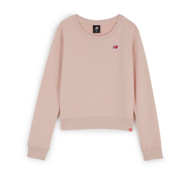 NEW BALANCE SWEAT CREW RED LOGO NB WMN PINK SWEATSHIRTS WOMEN
