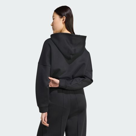 ADIDAS ORIGINALS Sweat-shirt à capuche Off Placed 3-Stripes Black FEMME