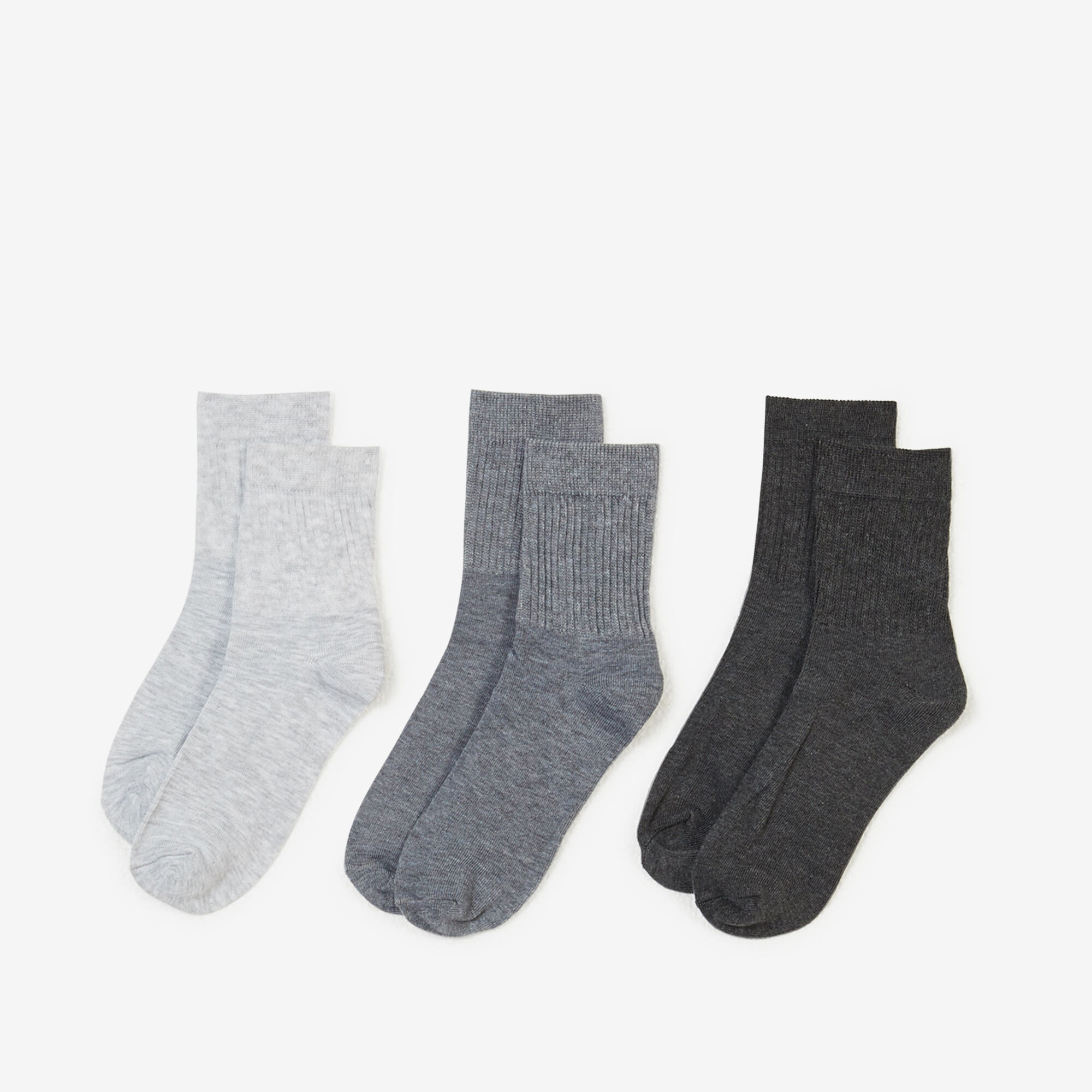 COURIR PACK CHAUSSETTES X3 MID CREW GRIS CHAUSSETTE MIXTE Courir