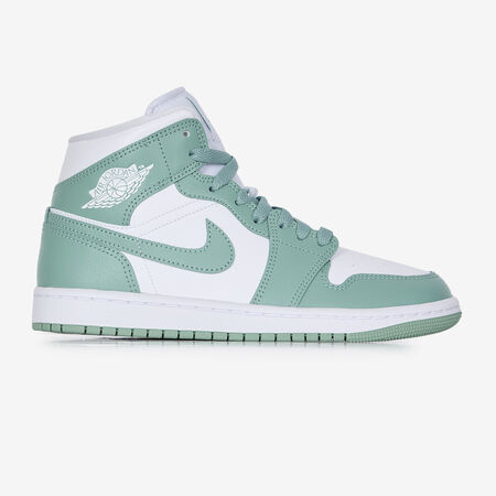 JORDAN AIR JORDAN 1 MID BLANC/VERT FEMME