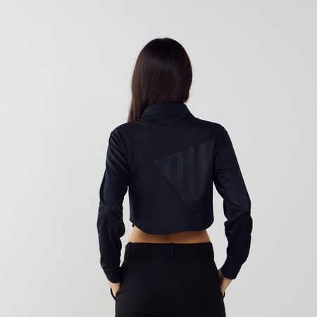 NIKE TOP CROP JERSEY NOIR/BLANC FEMME