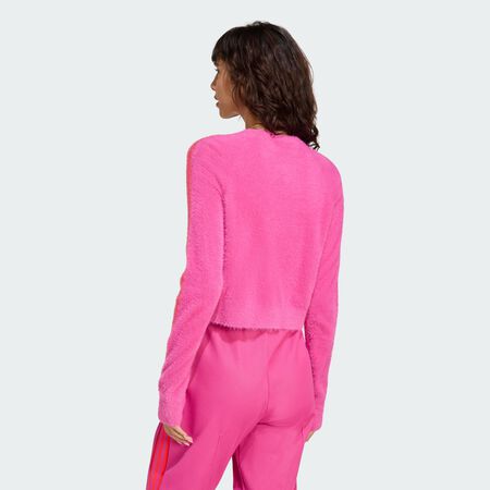 ADIDAS ORIGINALS Fluffy Knitted Cardigan Semi Lucid Fuchsia WOMEN