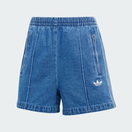 ADIDAS ORIGINALS Adicolor Denim Firebird Shorts Indigo Denim WOMEN