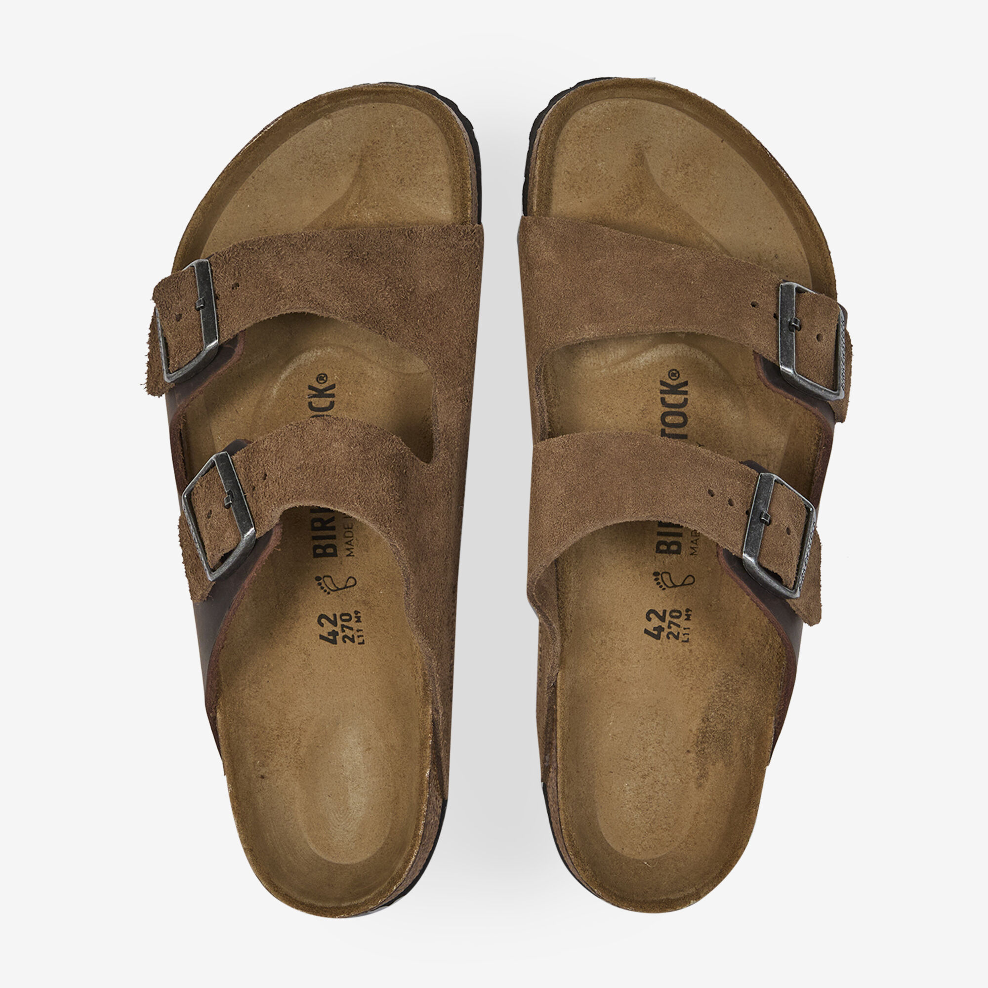 BIRKENSTOCK ARIZONA LEATHER MIX DARK TEA BROWN - SUMMER MEN