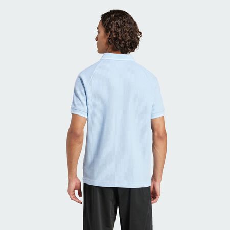 ADIDAS ORIGINALS adidas Originals Waffle Knit Polo Shirt Clear Sky / Almost Yellow / White MEN